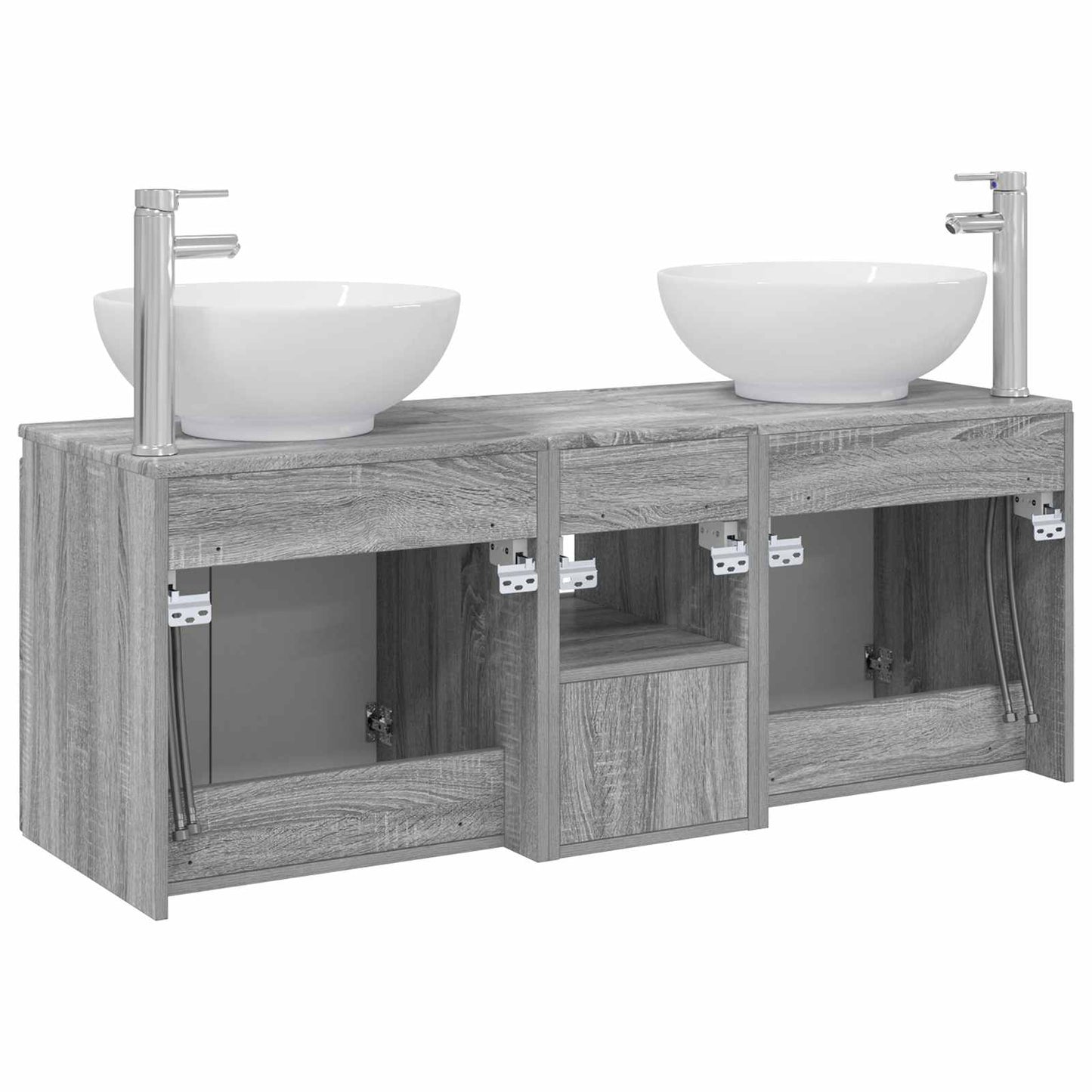 vidaXL Bathroom Cabinet Set 3 pcs Grey Sonoma 49.5 x 44.5 x 65 cm