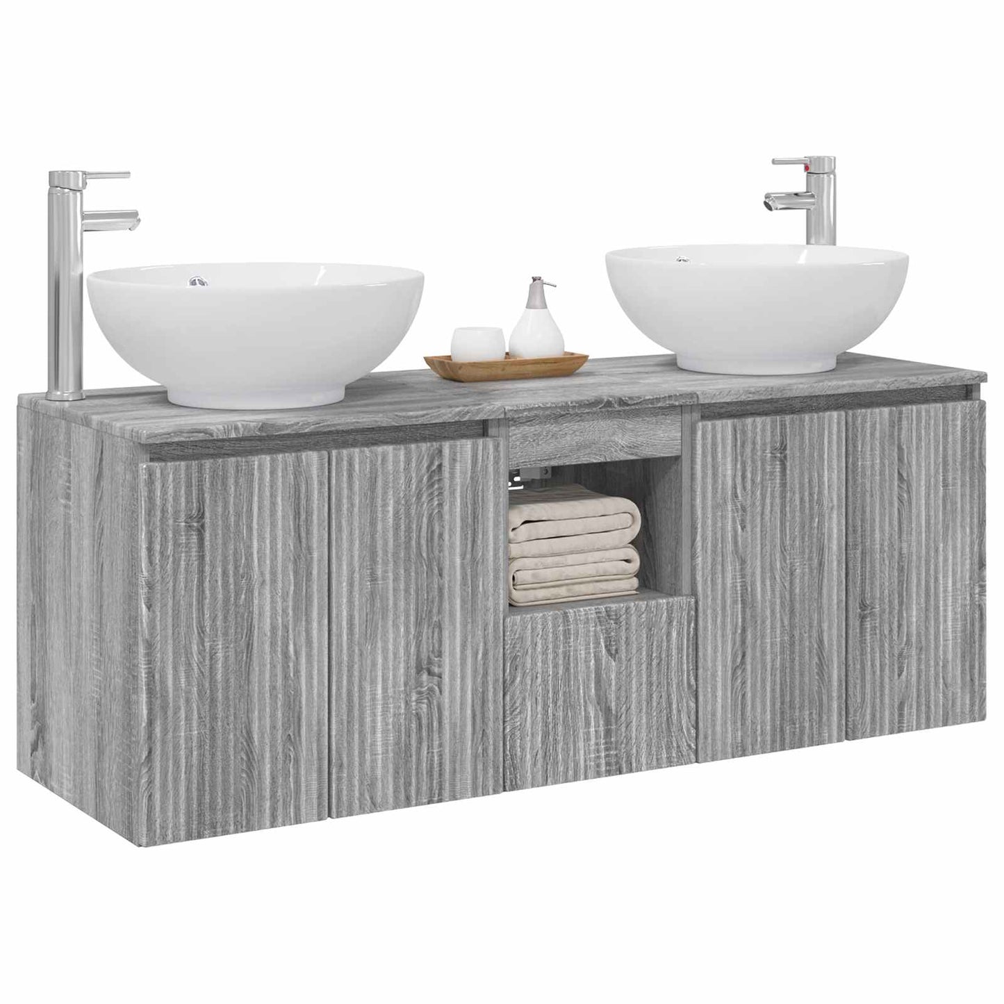 vidaXL Bathroom Cabinet Set 3 pcs Grey Sonoma 49.5 x 44.5 x 65 cm