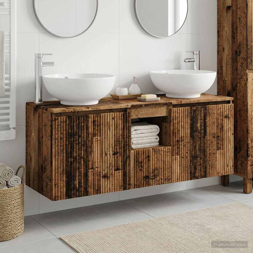 vidaXL Bathroom Cabinet Set 3 pcs Old Wood 49.5 x 44.5 x 65 cm