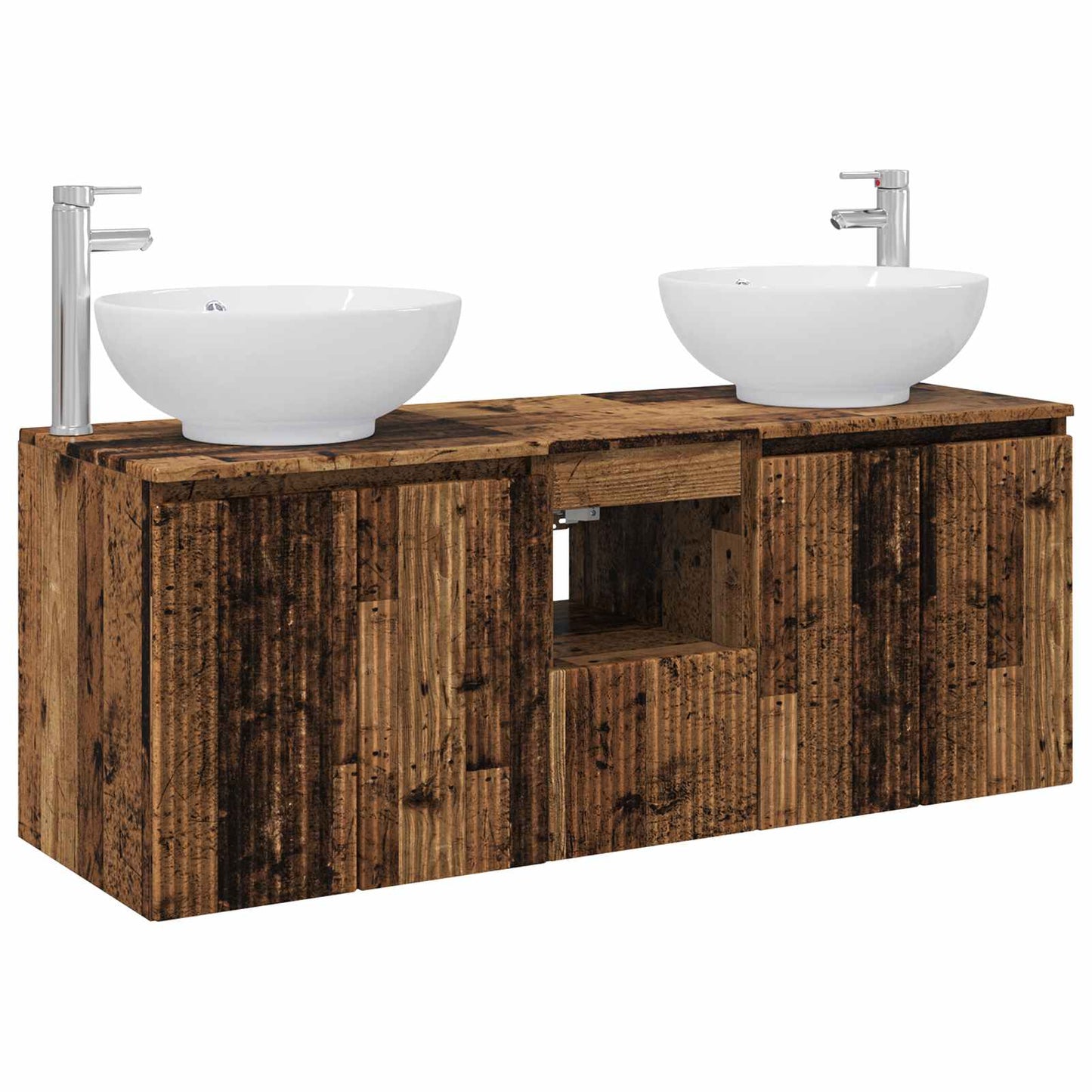 vidaXL Bathroom Cabinet Set 3 pcs Old Wood 49.5 x 44.5 x 65 cm