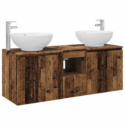 vidaXL Bathroom Cabinet Set 3 pcs Old Wood 49.5 x 44.5 x 65 cm