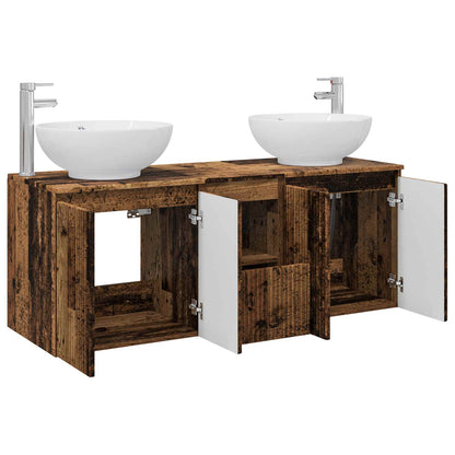 vidaXL Bathroom Cabinet Set 3 pcs Old Wood 49.5 x 44.5 x 65 cm