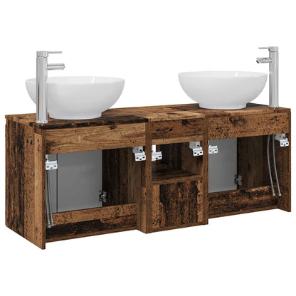 vidaXL Bathroom Cabinet Set 3 pcs Old Wood 49.5 x 44.5 x 65 cm