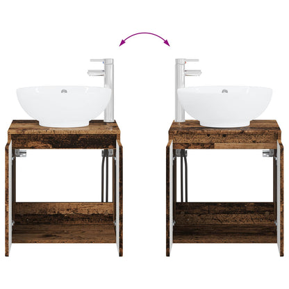 vidaXL Bathroom Cabinet Set 3 pcs Old Wood 49.5 x 44.5 x 65 cm