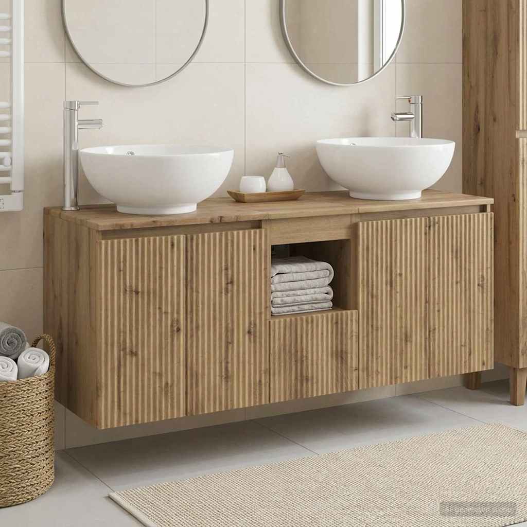 vidaXL Bathroom Cabinet Set 3 pcs Artisan Oak 49.5 x 44.5 x 65 cm