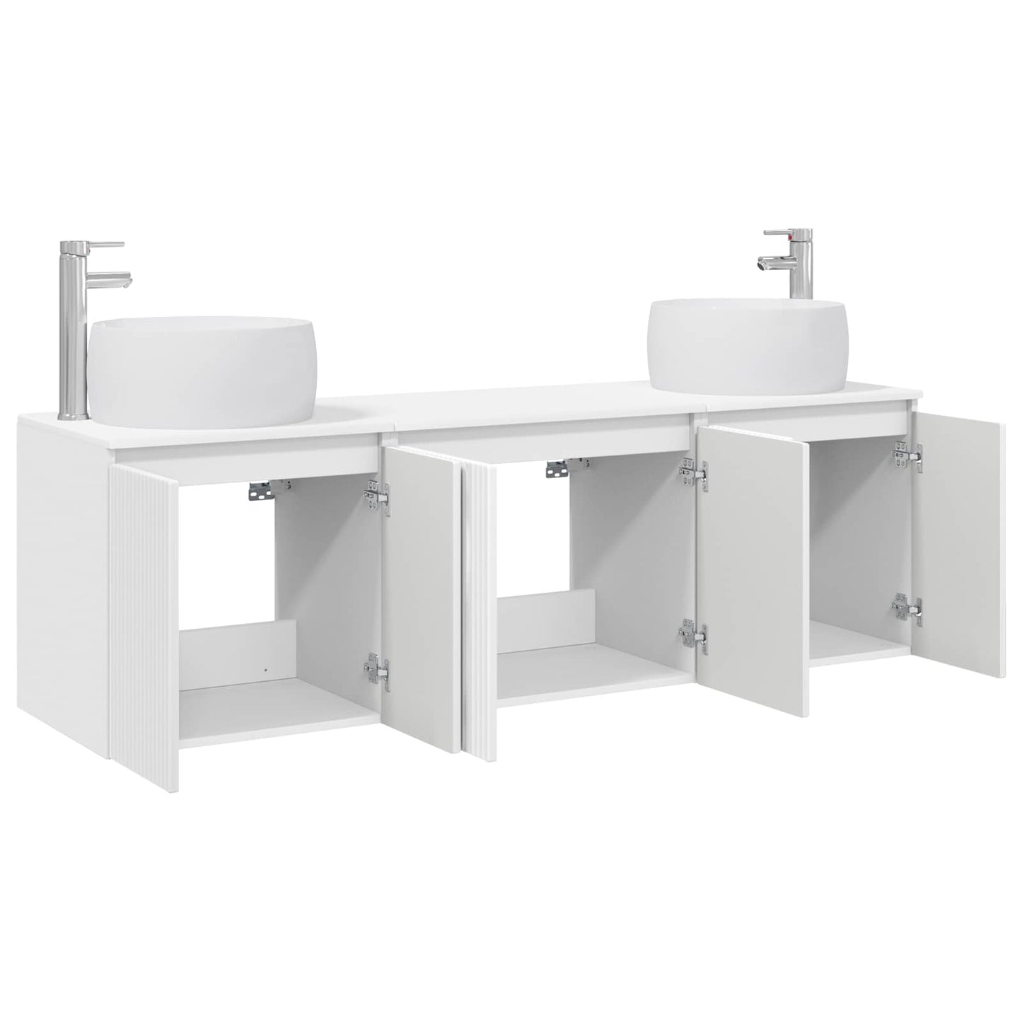 vidaXL Bathroom Cabinet Set 3 pcs White 49.5 x 44.5 x 66 cm