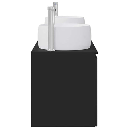 vidaXL Bathroom Cabinet Set 3 pcs Black 49.5 x 44.5 x 66 cm