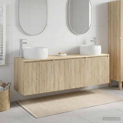 vidaXL Bathroom Cabinet Set 3 pcs Sonoma Oak 49.5 x 44.5 x 66 cm