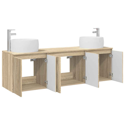 vidaXL Bathroom Cabinet Set 3 pcs Sonoma Oak 49.5 x 44.5 x 66 cm