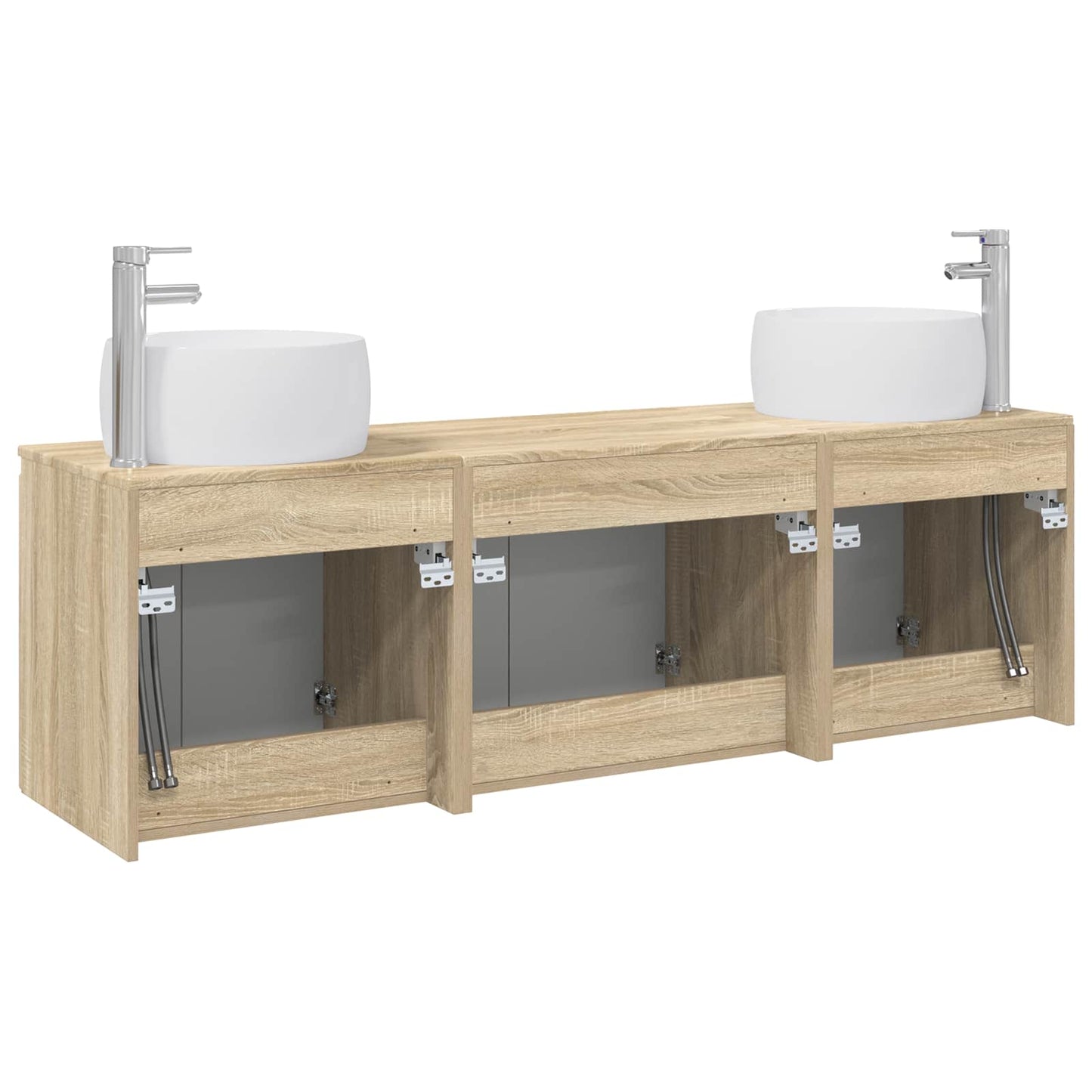 vidaXL Bathroom Cabinet Set 3 pcs Sonoma Oak 49.5 x 44.5 x 66 cm
