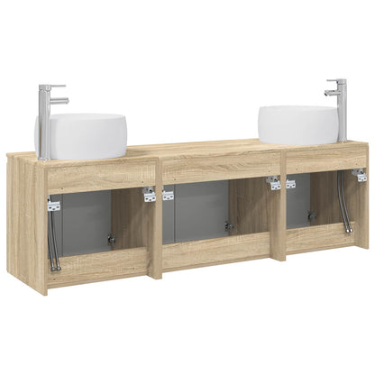 vidaXL Bathroom Cabinet Set 3 pcs Sonoma Oak 49.5 x 44.5 x 66 cm