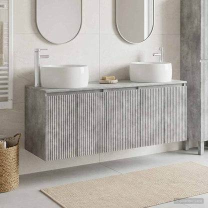 vidaXL Bathroom Cabinet Set 3 pcs Concrete Grey 49.5 x 44.5 x 66 cm