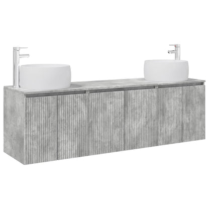 vidaXL Bathroom Cabinet Set 3 pcs Concrete Grey 49.5 x 44.5 x 66 cm