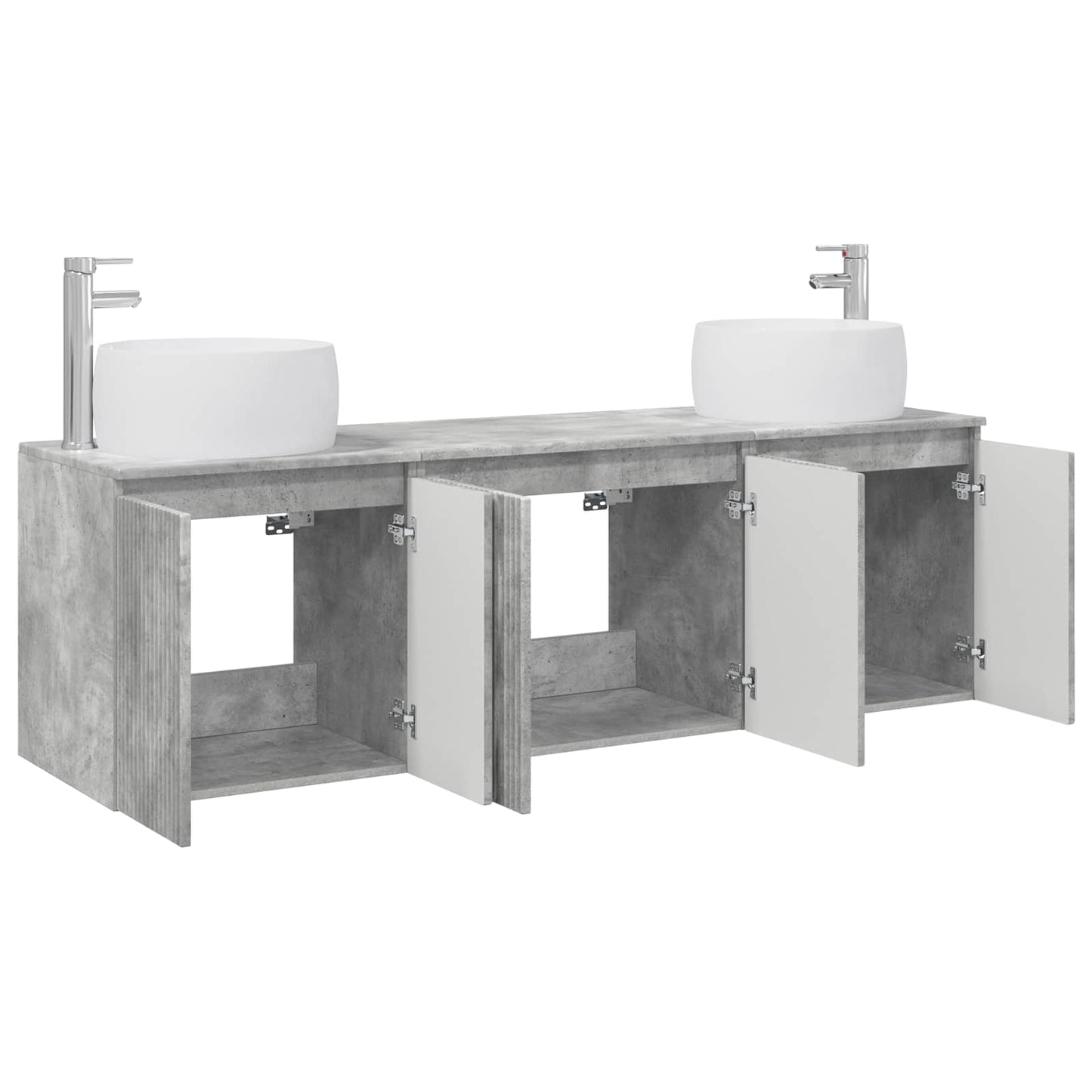 vidaXL Bathroom Cabinet Set 3 pcs Concrete Grey 49.5 x 44.5 x 66 cm