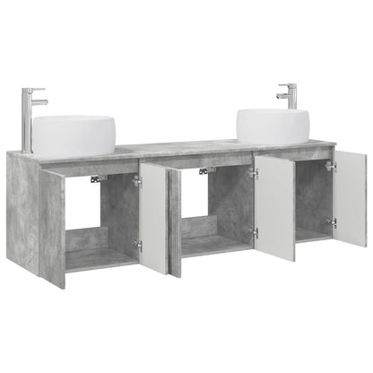 vidaXL Bathroom Cabinet Set 3 pcs Concrete Grey 49.5 x 44.5 x 66 cm