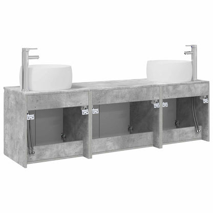 vidaXL Bathroom Cabinet Set 3 pcs Concrete Grey 49.5 x 44.5 x 66 cm