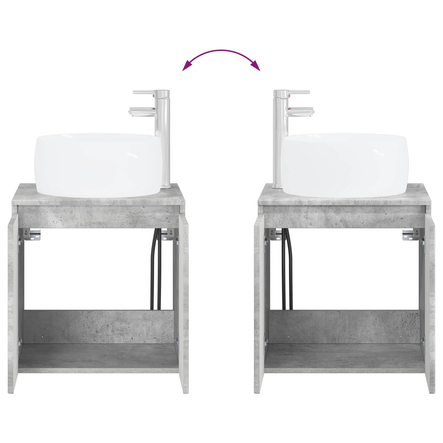 vidaXL Bathroom Cabinet Set 3 pcs Concrete Grey 49.5 x 44.5 x 66 cm