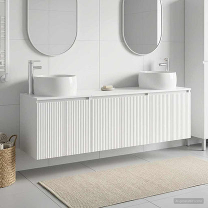 vidaXL Bathroom Cabinet Set 3 pcs High Gloss White 49.5 x 44.5 x 66 cm