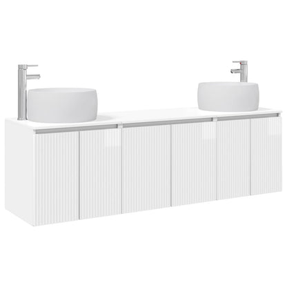 vidaXL Bathroom Cabinet Set 3 pcs High Gloss White 49.5 x 44.5 x 66 cm