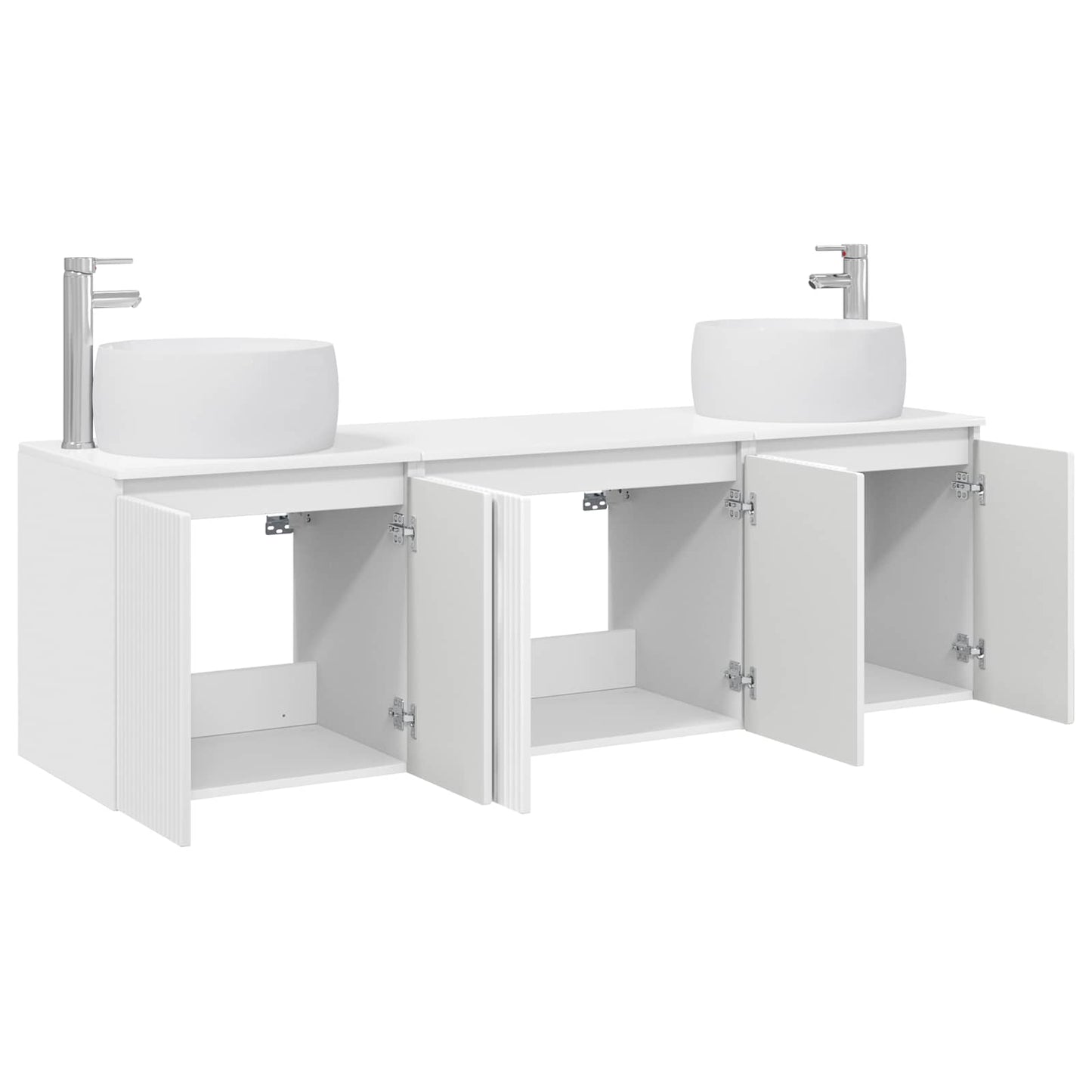 vidaXL Bathroom Cabinet Set 3 pcs High Gloss White 49.5 x 44.5 x 66 cm