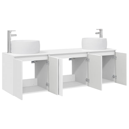 vidaXL Bathroom Cabinet Set 3 pcs High Gloss White 49.5 x 44.5 x 66 cm