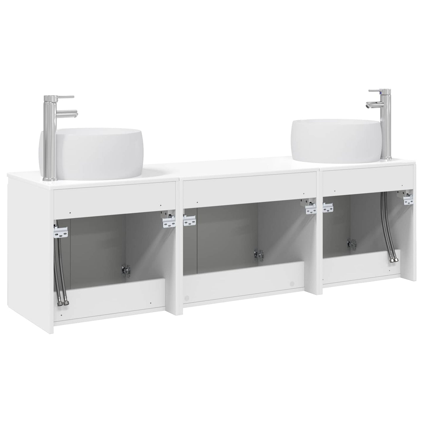 vidaXL Bathroom Cabinet Set 3 pcs High Gloss White 49.5 x 44.5 x 66 cm