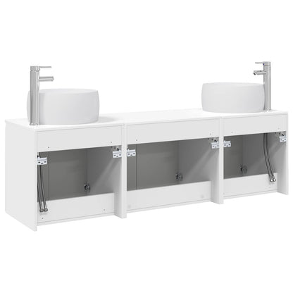 vidaXL Bathroom Cabinet Set 3 pcs High Gloss White 49.5 x 44.5 x 66 cm