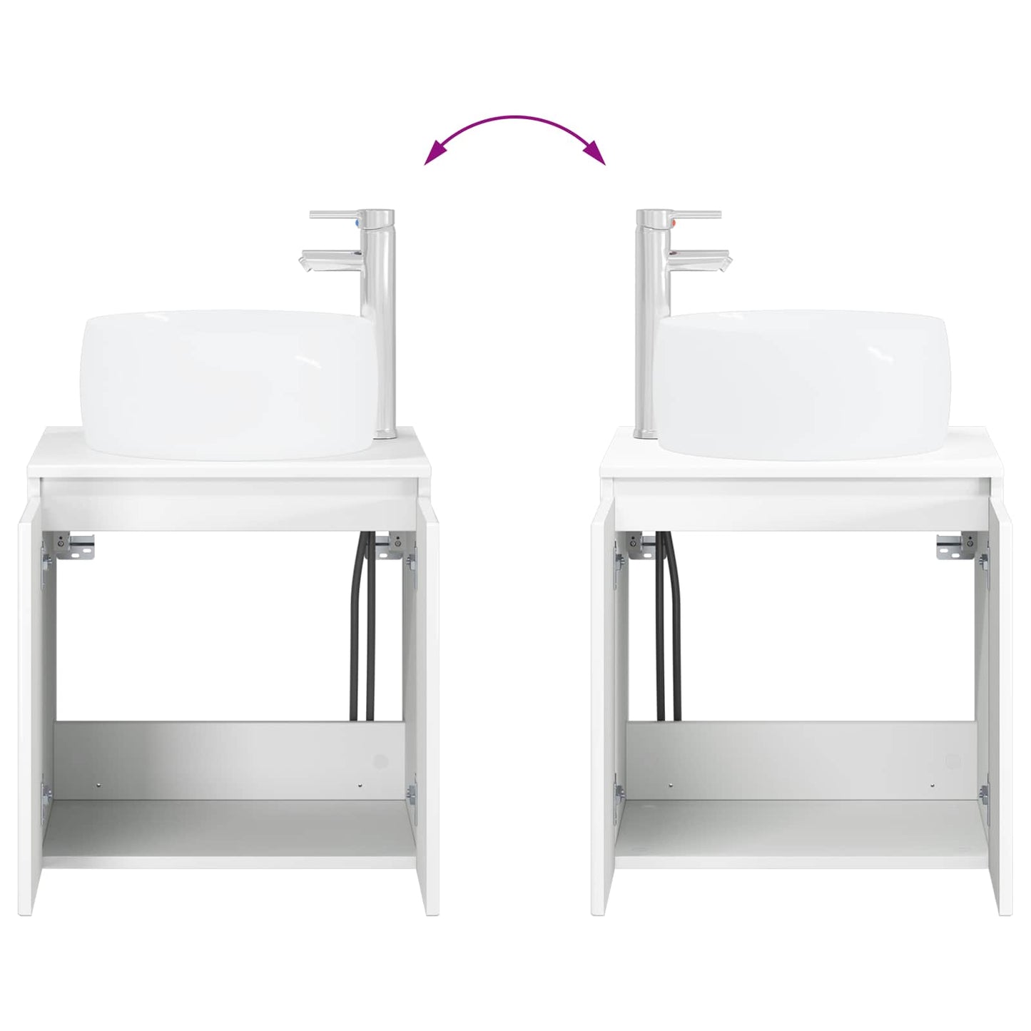 vidaXL Bathroom Cabinet Set 3 pcs High Gloss White 49.5 x 44.5 x 66 cm