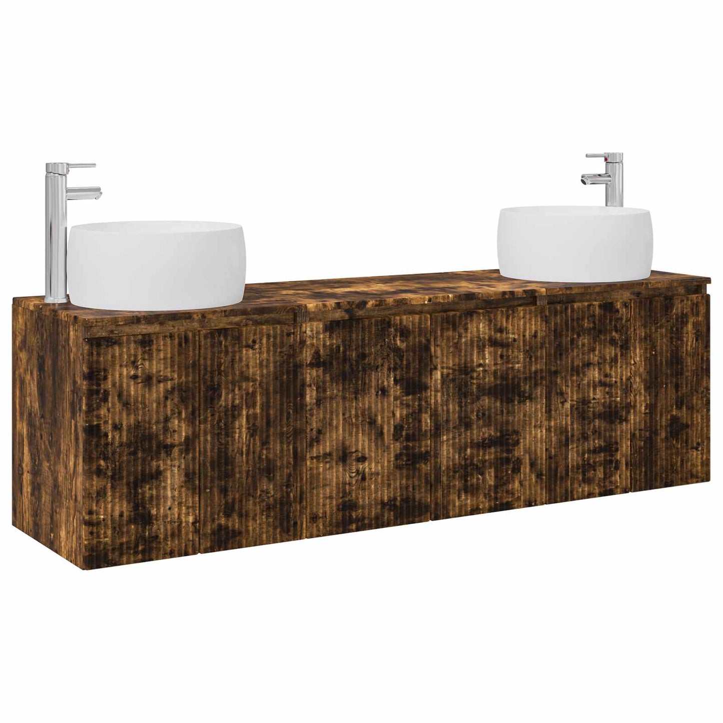 vidaXL Bathroom Cabinet Set 3 pcs Smoked Oak 49.5 x 44.5 x 66 cm