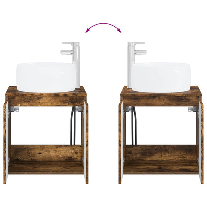 vidaXL Bathroom Cabinet Set 3 pcs Smoked Oak 49.5 x 44.5 x 66 cm