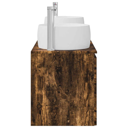 vidaXL Bathroom Cabinet Set 3 pcs Smoked Oak 49.5 x 44.5 x 66 cm