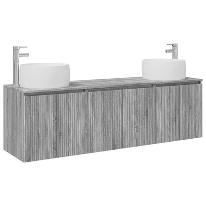 vidaXL Bathroom Cabinet Set 3 pcs Grey Sonoma 49.5 x 44.5 x 66 cm