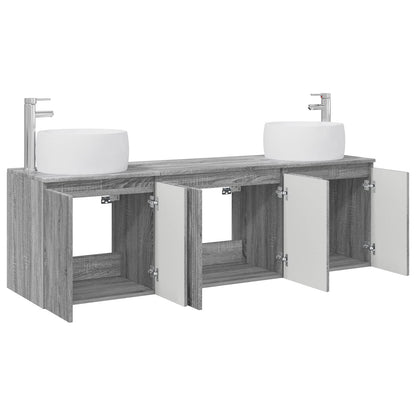 vidaXL Bathroom Cabinet Set 3 pcs Grey Sonoma 49.5 x 44.5 x 66 cm