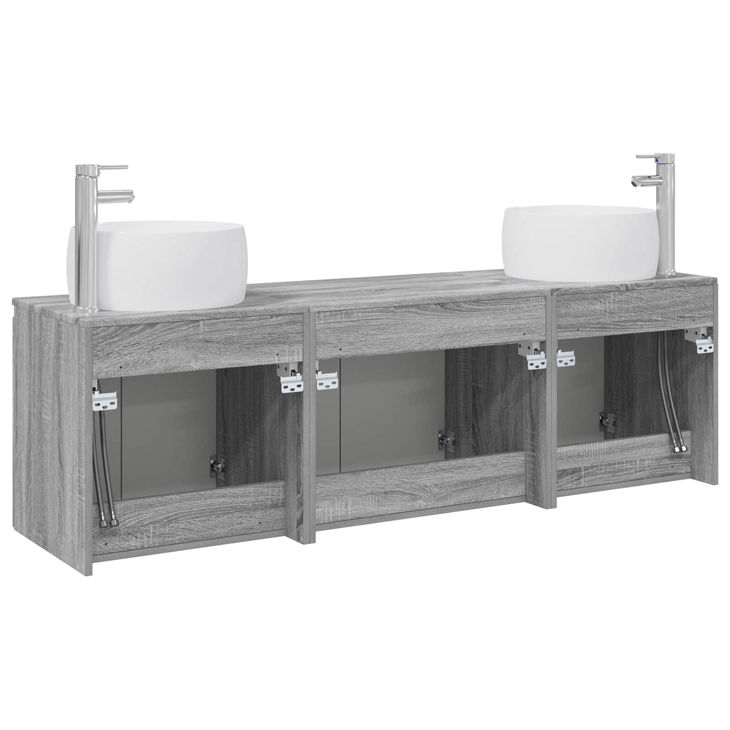 vidaXL Bathroom Cabinet Set 3 pcs Grey Sonoma 49.5 x 44.5 x 66 cm
