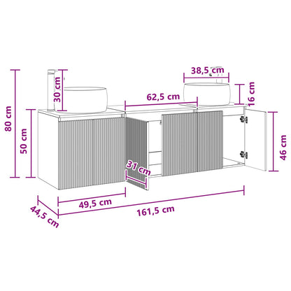 vidaXL Bathroom Cabinet Set 3 pcs Grey Sonoma 49.5 x 44.5 x 66 cm