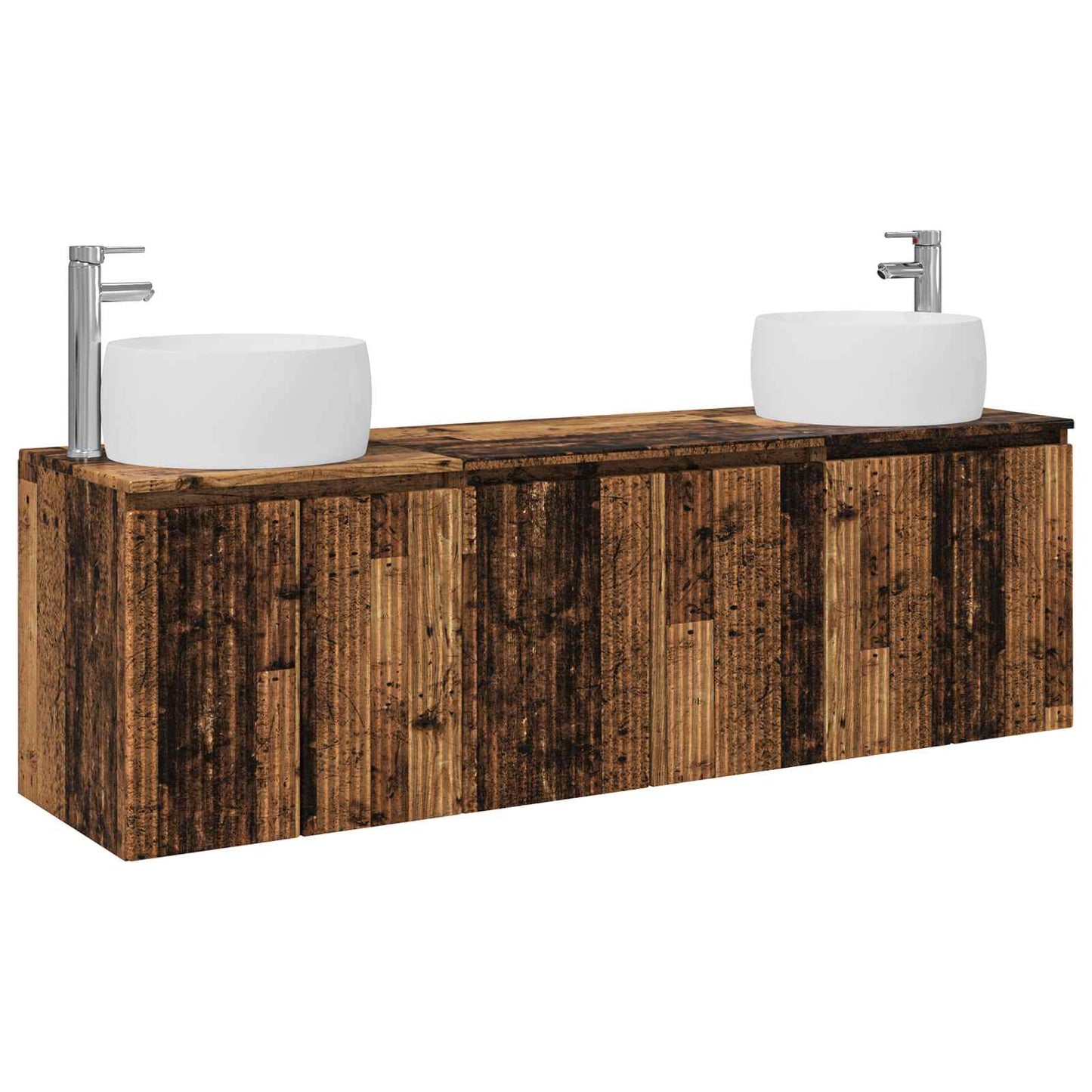 vidaXL Bathroom Cabinet Set 3 pcs Old Wood 49.5 x 44.5 x 66 cm