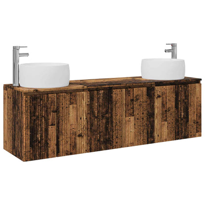 vidaXL Bathroom Cabinet Set 3 pcs Old Wood 49.5 x 44.5 x 66 cm