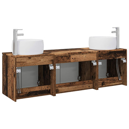 vidaXL Bathroom Cabinet Set 3 pcs Old Wood 49.5 x 44.5 x 66 cm