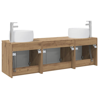 vidaXL Bathroom Cabinet Set 3 pcs Artisan Oak 49.5 x 44.5 x 66 cm