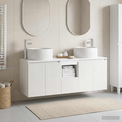 vidaXL Bathroom Cabinet Set 3 pcs White 49.5 x 44.5 x 66 cm