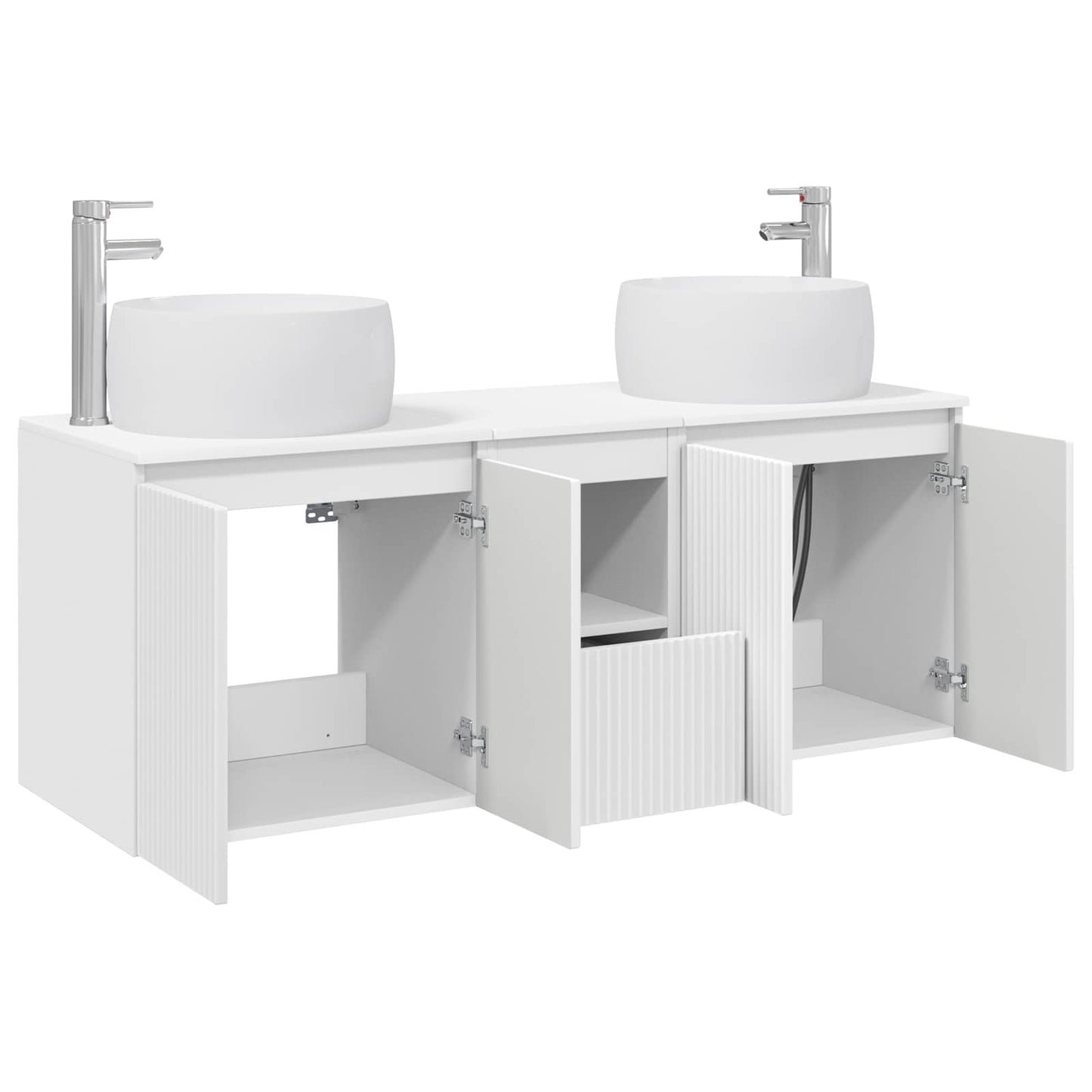 vidaXL Bathroom Cabinet Set 3 pcs White 49.5 x 44.5 x 66 cm