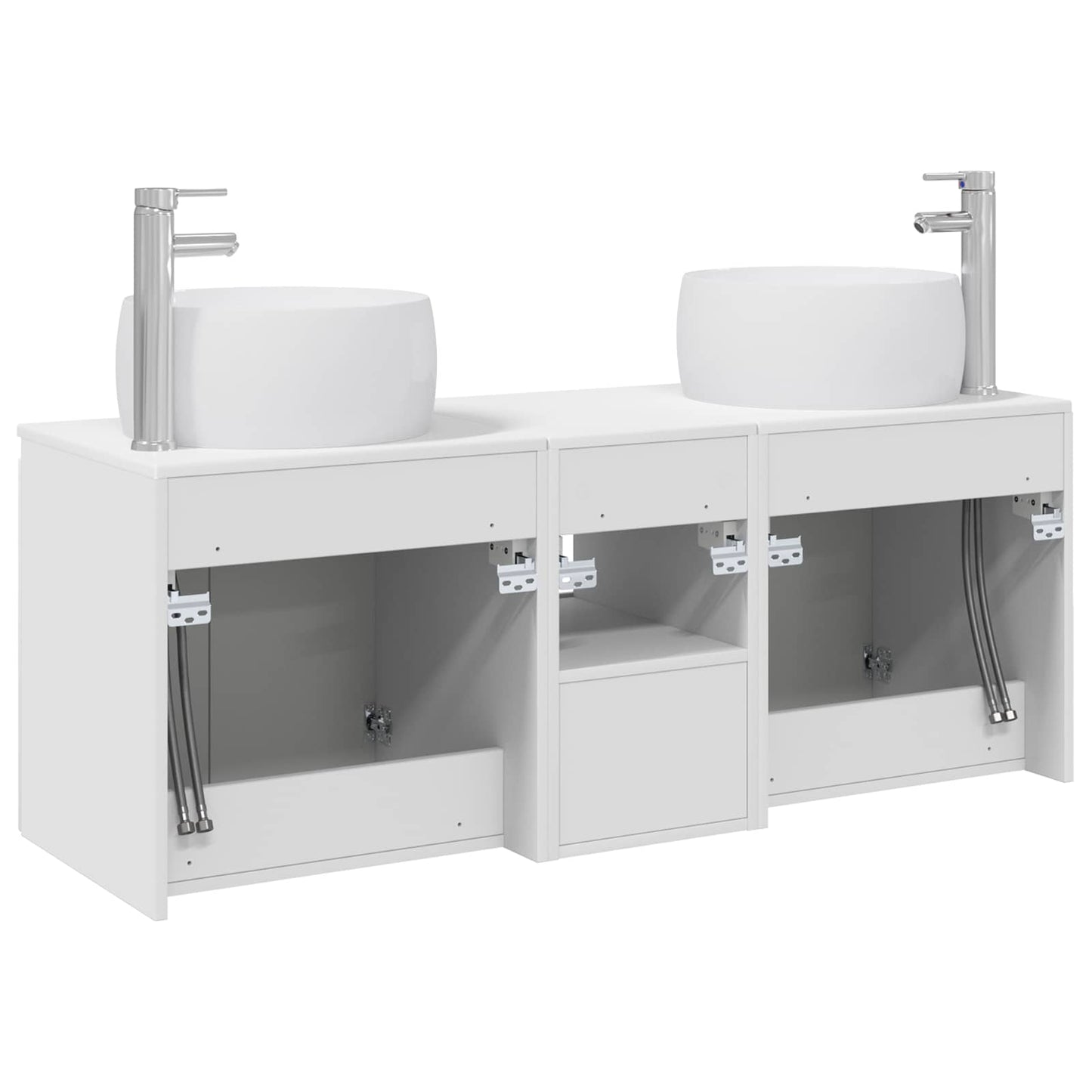 vidaXL Bathroom Cabinet Set 3 pcs White 49.5 x 44.5 x 66 cm
