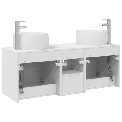 vidaXL Bathroom Cabinet Set 3 pcs White 49.5 x 44.5 x 66 cm