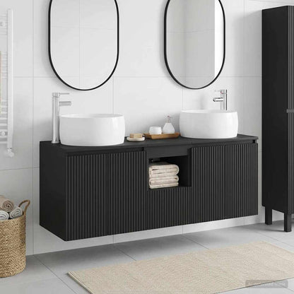 vidaXL Bathroom Cabinet Set 3 pcs Black 49.5 x 44.5 x 66 cm
