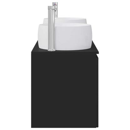 vidaXL Bathroom Cabinet Set 3 pcs Black 49.5 x 44.5 x 66 cm