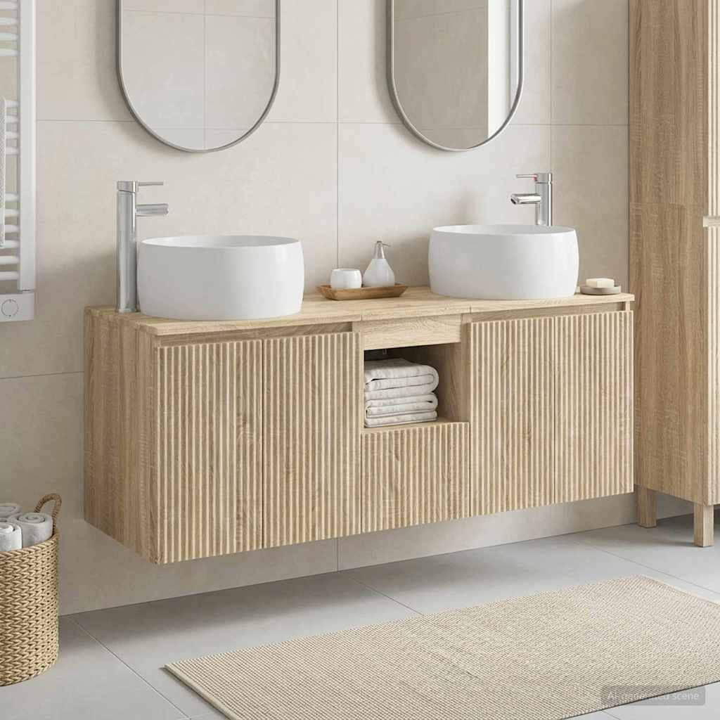 vidaXL Bathroom Cabinet Set 3 pcs Sonoma Oak 49.5 x 44.5 x 66 cm