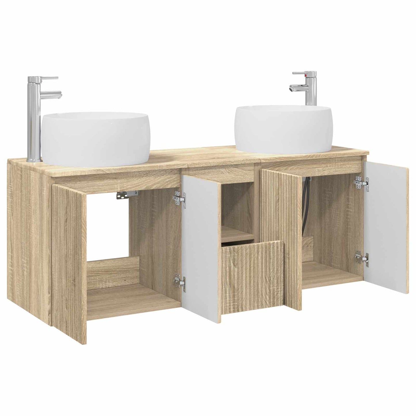 vidaXL Bathroom Cabinet Set 3 pcs Sonoma Oak 49.5 x 44.5 x 66 cm