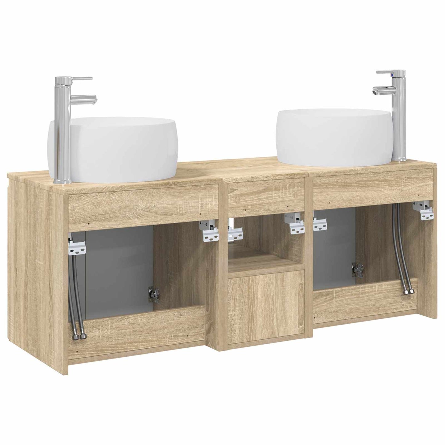 vidaXL Bathroom Cabinet Set 3 pcs Sonoma Oak 49.5 x 44.5 x 66 cm