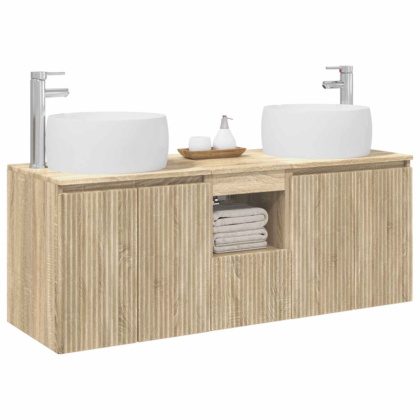 vidaXL Bathroom Cabinet Set 3 pcs Sonoma Oak 49.5 x 44.5 x 66 cm