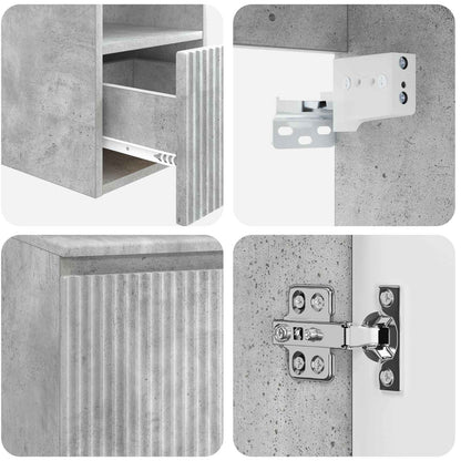 vidaXL Bathroom Cabinet Set 3 pcs Concrete Grey 49.5 x 44.5 x 66 cm